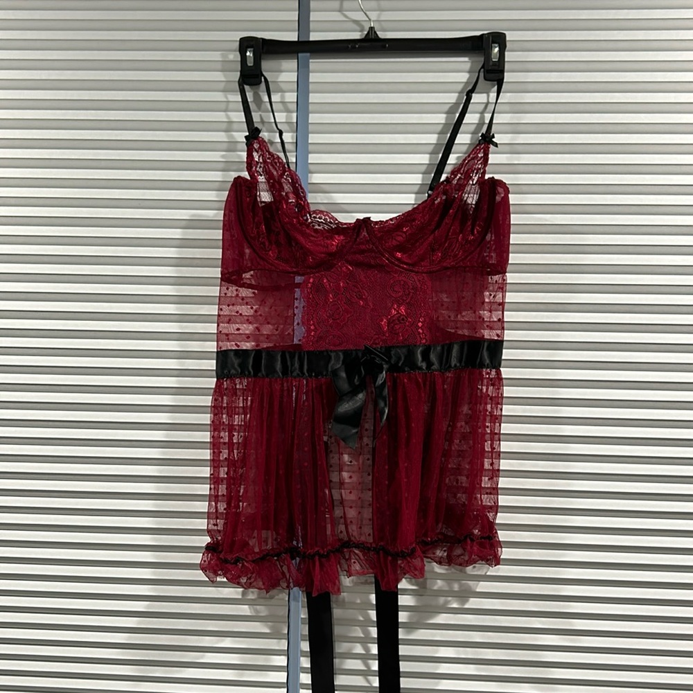 Burgundy teddy